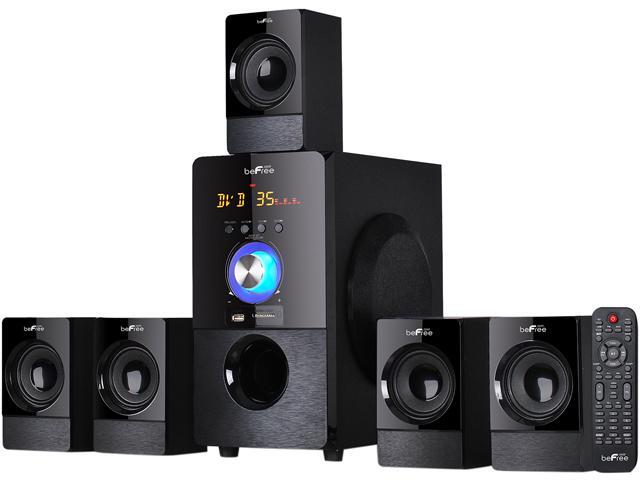 BeFree Sound BFS-440 5.1 CH 80W Bluetooth Speaker System, Black System
