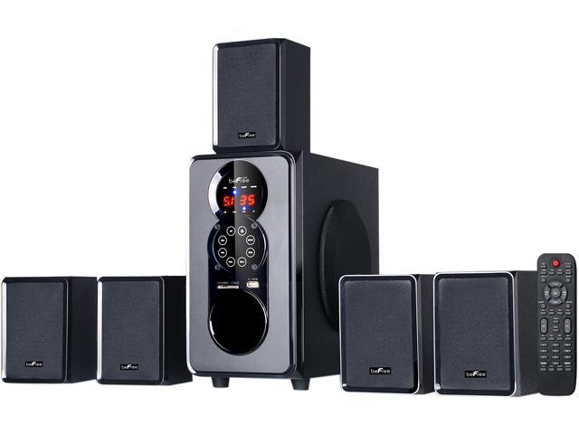 BeFree Sound BFS-455 5.1 CH 45W 5.1 Channel Surround Sound Bluetooth Speaker System, Black System