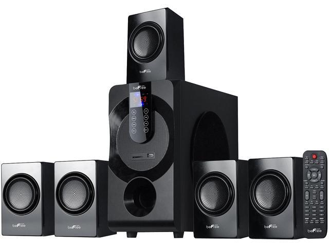 BeFree Sound BFS-460 5.1 CH 80W 5.1 Channel Surround Sound Bluetooth Speaker System, Black System