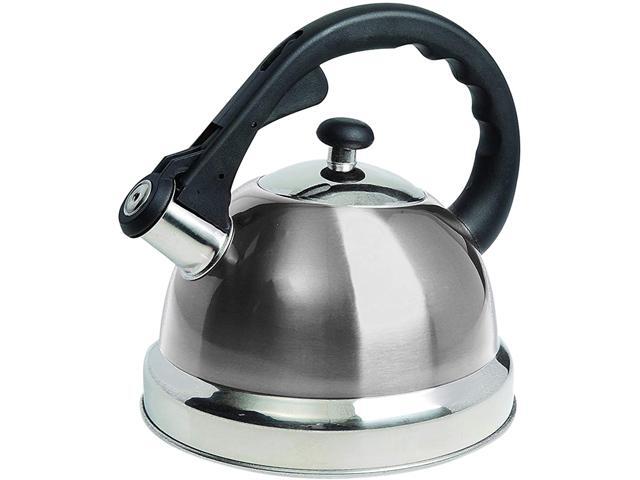 MR. COFFEE 108075.01 Stainless Steel Claredale 2.2 Qt Whistling Tea Kettle-Brushed SS, Stainless Steel