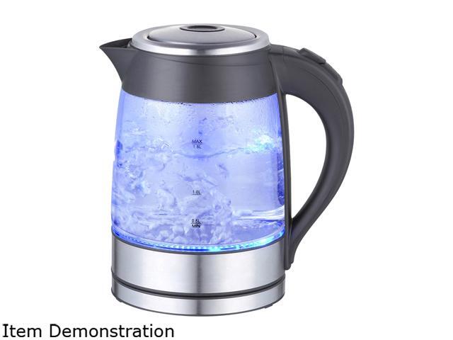 MegaChef MGKTL-1752 1.8Lt. Glass Body and Stainless Steel Electric Tea Kettle