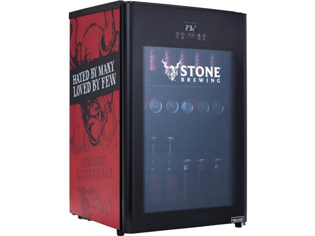 NewAir Stone Brewing Arrogant Bastard 125 Can Beverage Cooler with Fast Frosting Modes - Red -  3.5 cubic feet SBF125AB00