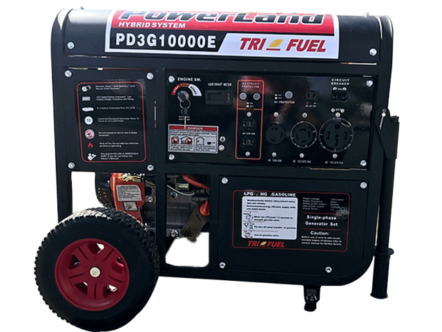 Powerland Pd3g10000e 10kw 16hp Triple Fuel Gaslpgnatural Gas Generator Electric Start 6385