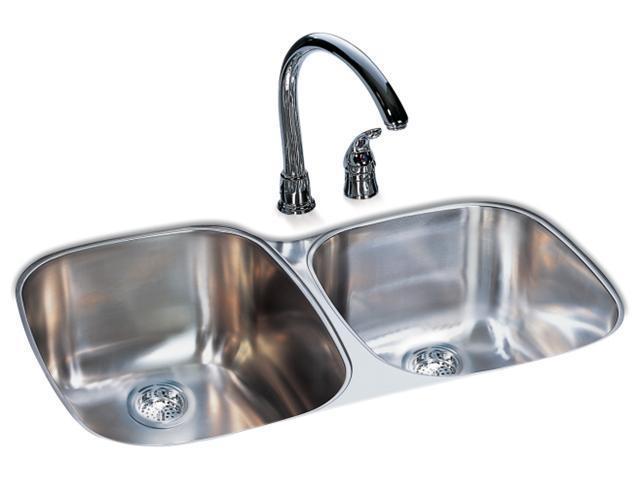 Franke Kindred 9in Radiant Silk Double Bowl Undermount Sink Uosk900 18 Newegg Com