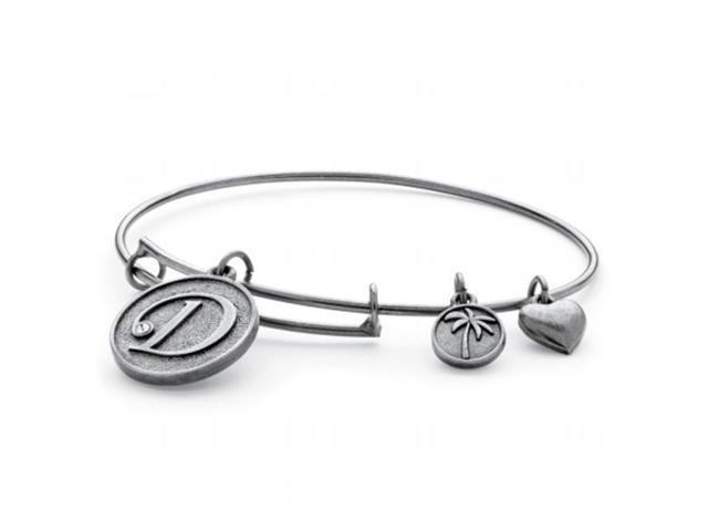 Palm Beach Jewelry 55950g Personalized Initial Charm Bangle With Swarovski Elements Antique Silvertone Initial G Neweggcom