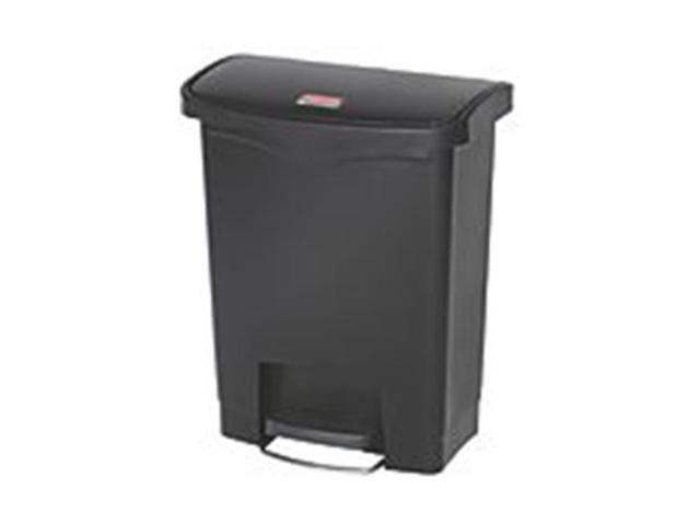 Rubbermaid Commercial 1883609 8 gal. Slim Jim Resin Step-On Container, Front Step Style - Black