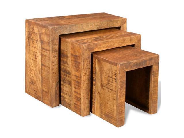 Gym Cb17988 Antique Style Mango Wood Nesting Tables Set Of 3 Newegg Com