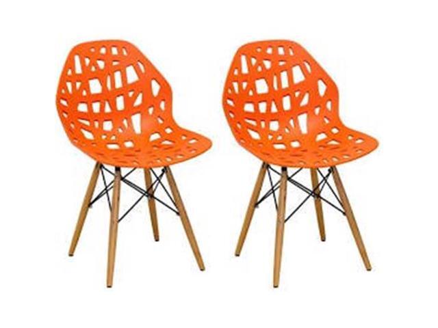 Modmade Mm Sw10004 Orange Stencil Cut Out Eiffel Side Chair Orange Set Of 2 Newegg Com