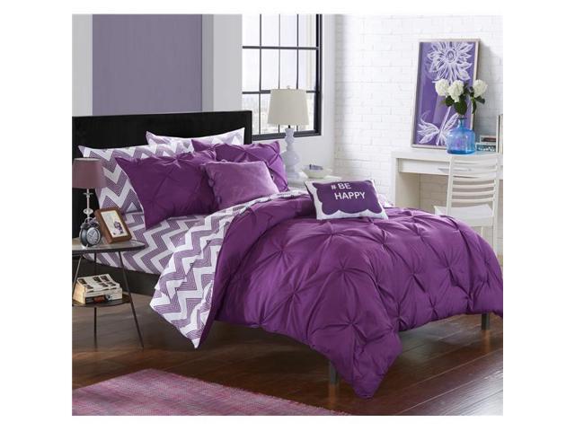 Chic Home Cs2605 Us Heathville 7 Piece Reversible Bag Ruffled