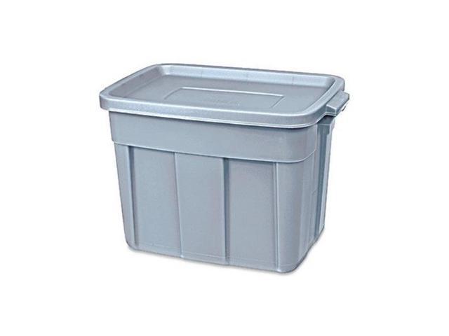 Rubbermaid Rmrt180007 Roughneck Storage Tote Steel Gray Plastic Rubbermaid Rmrt180007 Roughneck Storage Tote Steel Gray Plastic 18 Gallon