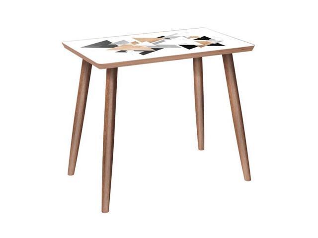 Nyekoncept 12009222 24 X 15 21 In Brixton Dowel Side Table Marble Gold Walnut Newegg Com