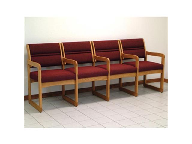 Wooden Mallet Dw1 4mocb Valley Four Seat Chair With Center Arms In Wooden Mallet Dw1 4mocb Valley Four Seat Chair With Center Arms In Medium Oak