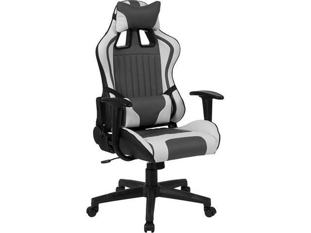 Flash Furniture Ch Cx1063h Gg Berlandcomfort Series High Back Executive Reclining Racing Swivel Chair With Adjustable Lumbar Support Gray White