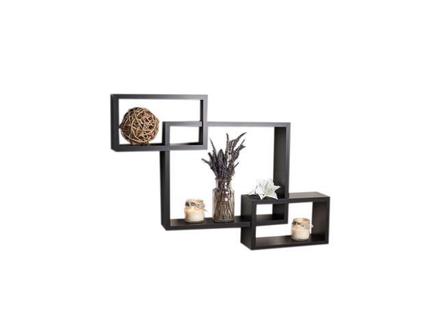 Danya B Yu008 Intersecting Espresso Wall Shelf Newegg Com