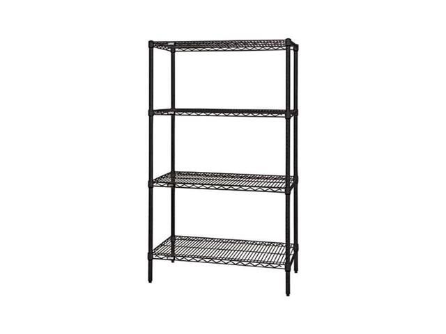 Quantum Storage Wr54 1824bk 4 Shelf Black Wire Shelving Unit 18 X 24 54 In Newegg Com