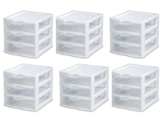 6 Sterilite 20738006 Small Compact Countertop 3 Drawer Desktop 6 Sterilite 20738006 Small Compact Countertop 3 Drawer Desktop Storage Unit