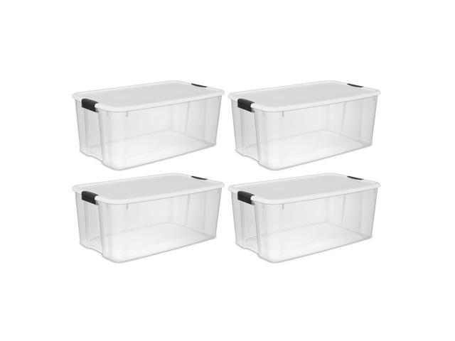 Sterilite 116 -Quart Clear Storage Container Box Tote - 4 Pack