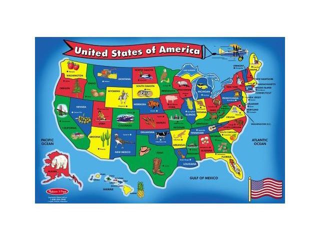 Melissa Doug Usa Map Floor Puzzle 51 Pcs 2 X 3 Feet