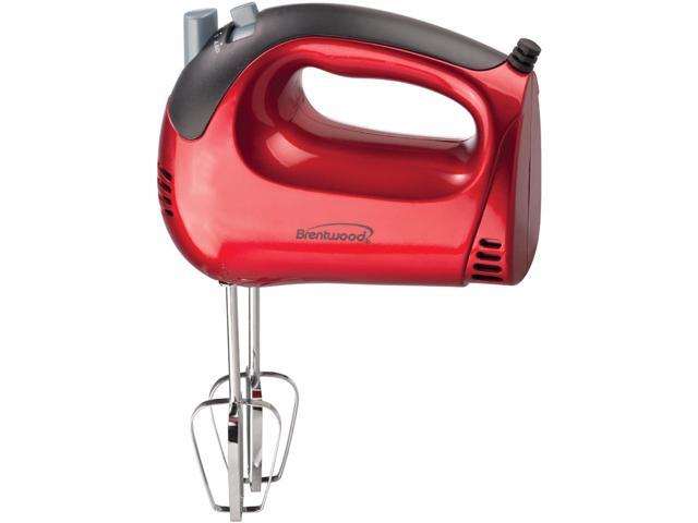 Brentwood Lightweight 5-Speed Electric Hand Mixer, Red  HM-46