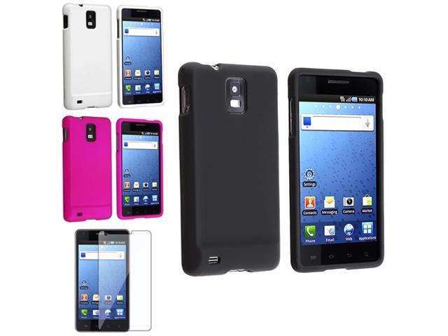 4x Accessory Black+White+Hot Pink Case+Screen Protector compatible with Samsung© Infuse 4G