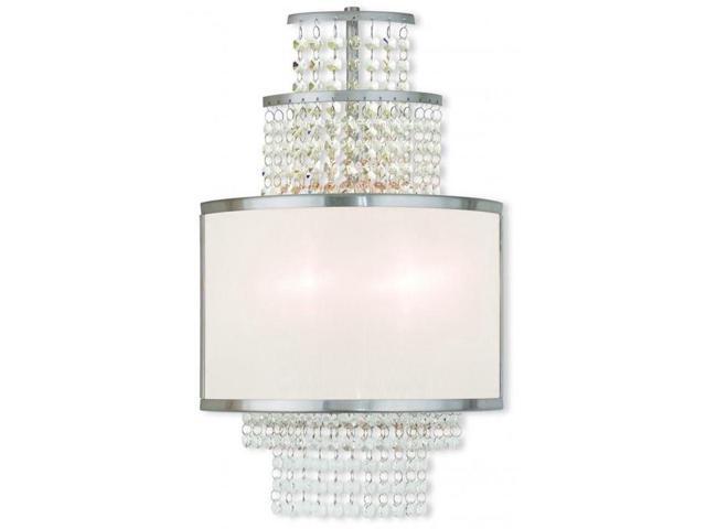 Livex 50782 91 Prescott 2 Light Wall Sconce In Brushed Nickel Newegg Com