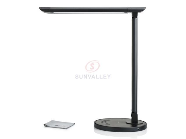 Taotronics Elune E5 Tt Dl13 Dimmable Touch Eye Care Led Desk Lamp With Usb Charge Port 12w Black Adjule Aluminum Arm Head Slide