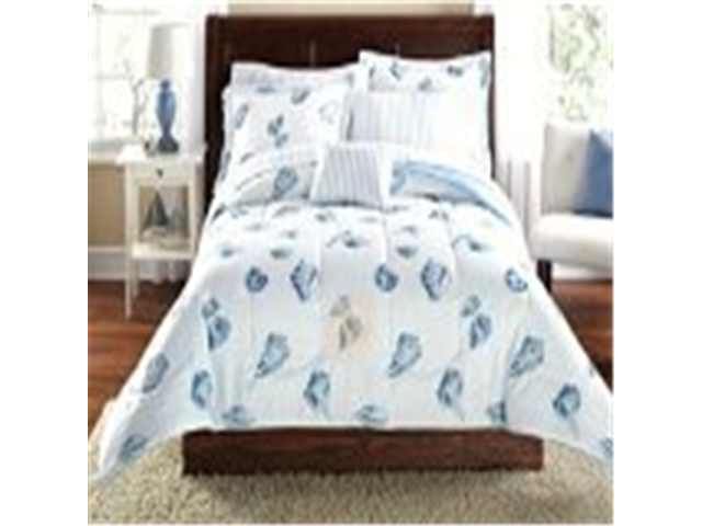 Seashells Beach Themed Nautical Queen Comforter Set 8 Piece