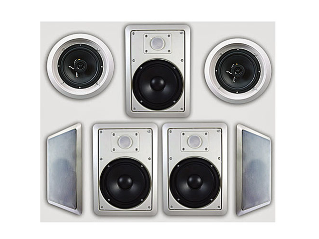 Acoustic Audio Ht 67 Flush Mount 7 Speaker Set With 6 5 Woofers