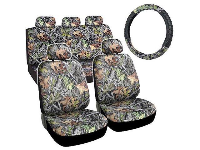 Hawg Camo Seat Covers Forest Pattern Camouflage Cushion Grip Hawg Camo Seat Covers Forest Pattern Camouflage Cushion Grip Steering Wheel Cover Set For Auto Truck