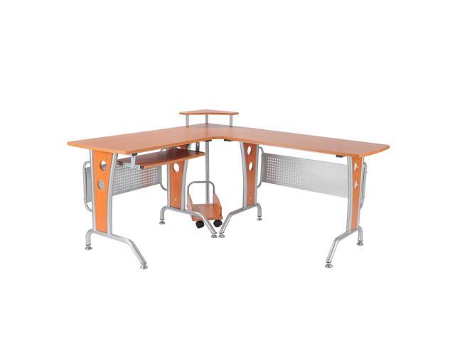 Homcom 61 In Modern L Shaped Office Workstation Computer Desk Newegg Com