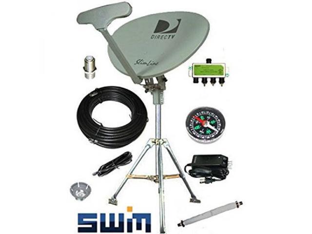 DirecTV SWM SL5S Portable Satellite RV Dish Kit Camping Tailgating with Basic Directv Portable Rv Satellite Dish Kit 18