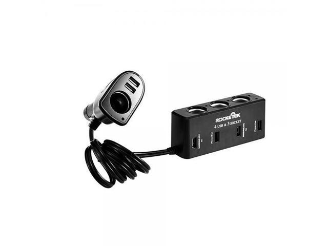 Rocketek 6 Port Usb Car Charger Adapter With 4 Socket Cigarette Rocketek 6 Port Usb Car Charger Adapter With 4 Socket Cigarette Lighter Dc Outlet