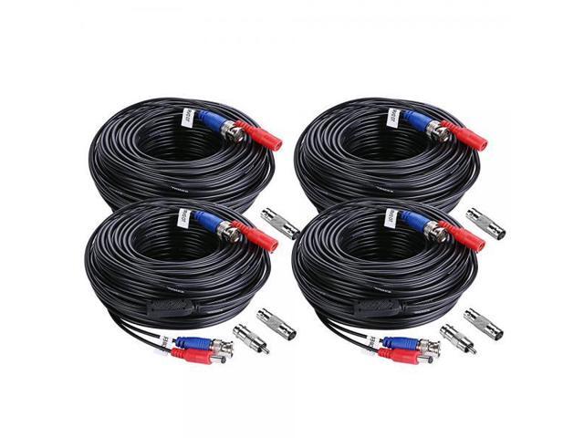 Black 100ft Power /& Video Cable for HD Security CCTV Systems Kit