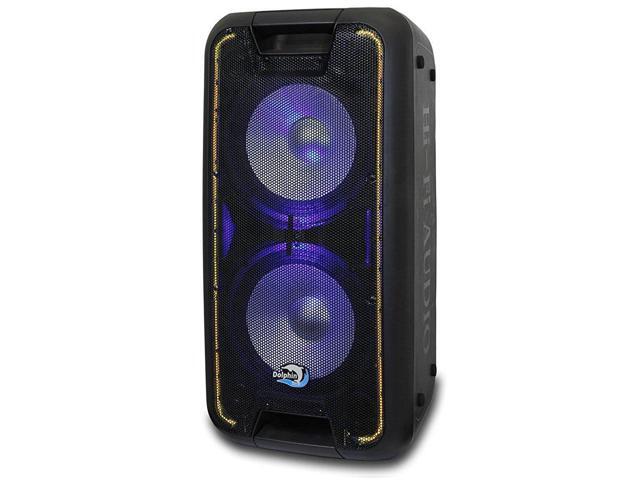 Dolphin SP-210RBT Rechargeable Dual 10" Party Speaker with Lights
