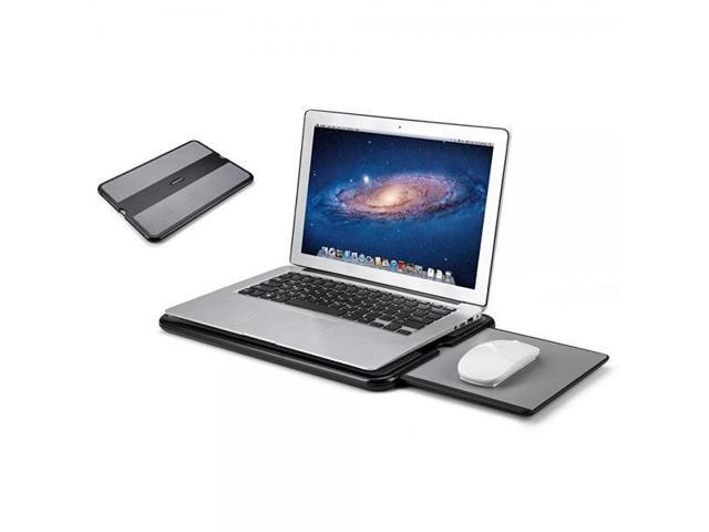 Abovetek Portable Laptop Lap Desk W Retractable Left Right Mouse Pad Tray Non Slip Heat Shield Tablet Notebook Computer Stand Table Sy Le