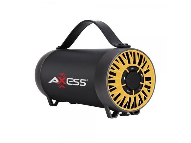 AXESS BLUETOOTH MEDIA SPEAKER W/FM RADIO, USB-BLACK/YELLOW