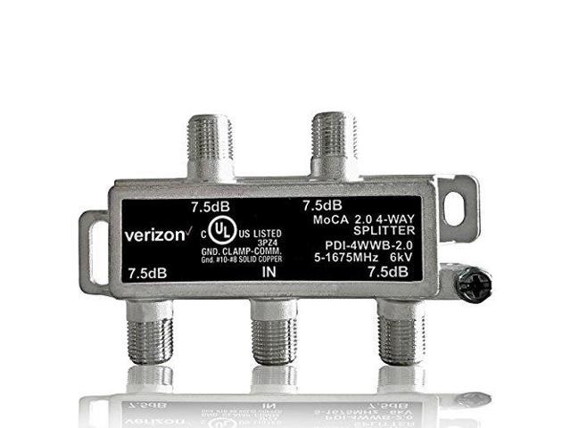 Verizon FiOS 4 Way Splitter and Screw Mounting Set - MoCA 2.0 | Connect ...