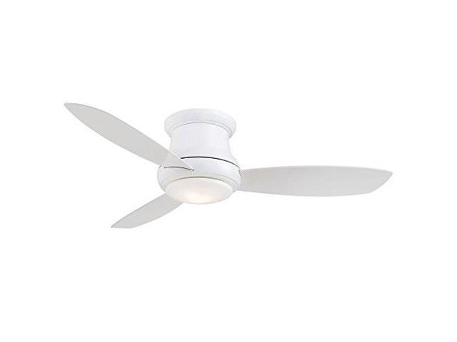 Minkaaire F518lwh Concept Ii Led White Flush Mount 44 Ceiling Fan With Light Remote Control