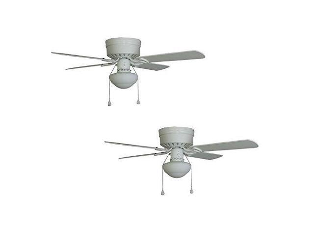 Set Of 2 Harbor Breeze Armitage 42in White Flush Mount Ceiling