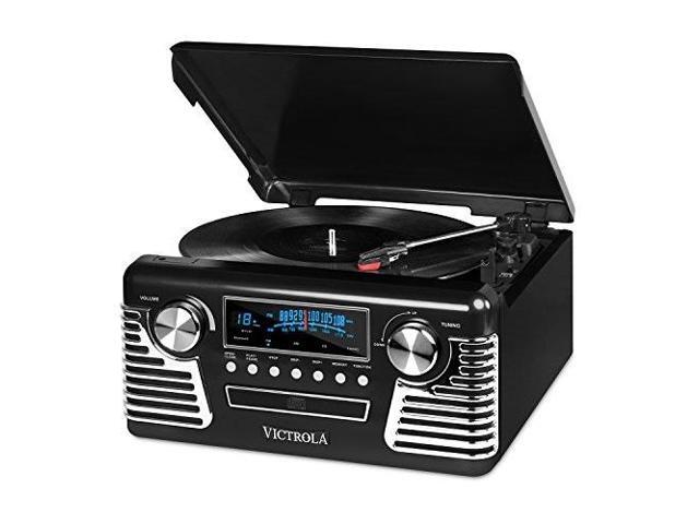 VICTROLA V50200BK V50    S RETRO RECORD PLAYER WITH BLUETOOTH  AND CD PLAYER   USB  BLACK