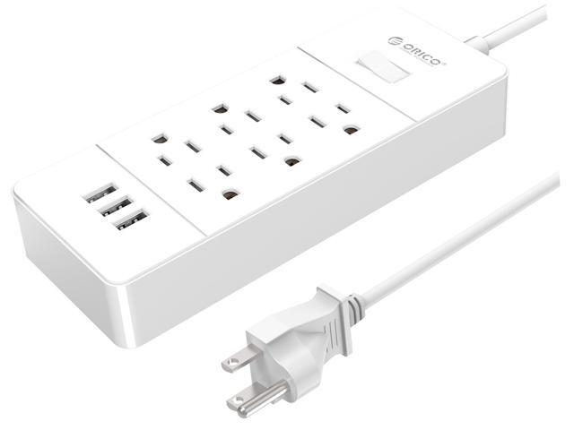 Orico Compact Strip 6 Outlets 3 Usb Ports 5ft Cable With Orico Compact Strip 6 Outlets 3 Usb Ports 5ft Cable With Keyholes Wall Mountable