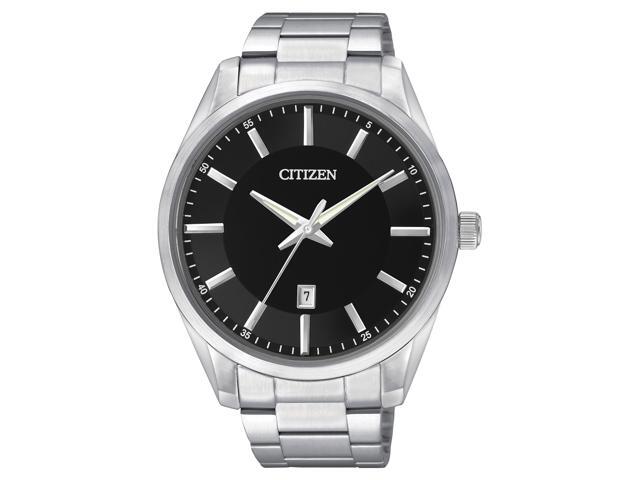 Citizen BI1030-53E Men's Dress Black Dial Stainless Steel Bracelet Watch