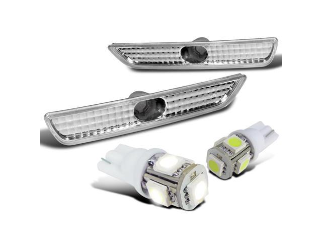 Spec D Tuning For 2010 2014 Ford Mustang Chrome Front Bumper Signal Lights White T10 Led Bulbs Left Right 2010 2011 2012 2013 2014