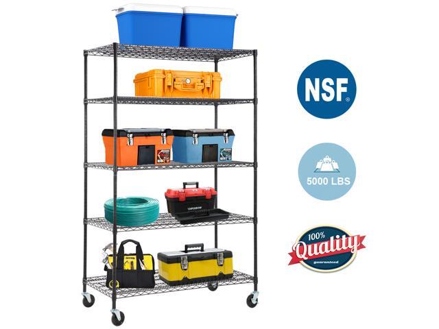5 Wire Shelving Unit Steel Large Metal Shelf Organizer Garage 5 Wire Shelving Unit Steel Large Metal Shelf Organizer Garage Storage Shelves Heavy Duty Nsf