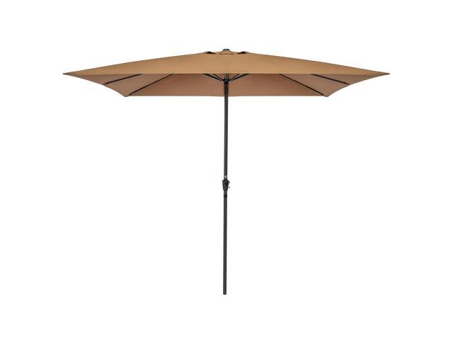 Best Choice Products 8x11 Ft Rectangular Patio Umbrella With Crank Best Choice Products 8x11 Ft Rectangular Patio Umbrella With Crank 210g Polyester Tan