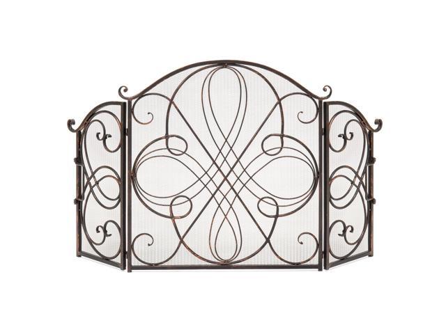 Best Choice Products 3 Panel Wrought Iron Fireplace Safety Screen