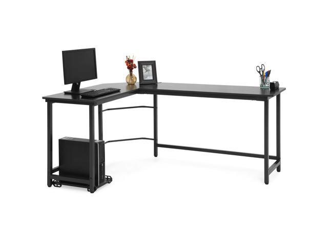 Best Choice Products Modern L Shaped Corner Desk W Cpu Stand Black Newegg Com