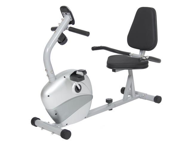 Stationary Recumbent Exercise Bike Fitness Equipment W/ Magnetic Resistance And Pedals Gray/Black