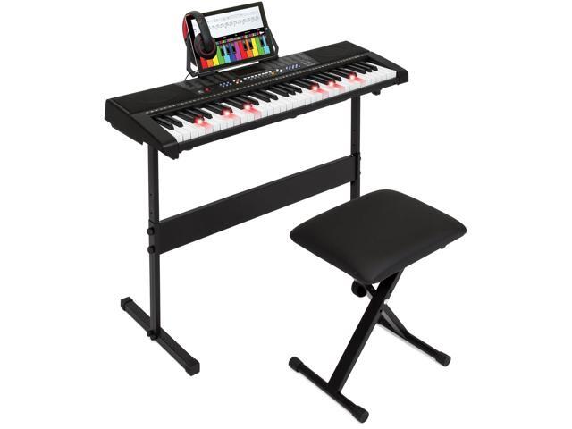 BCP 61-Key Electronic Piano Keyboard w/ Light-Up Keys (Includes H-Stand, Stool, & Headphones)
