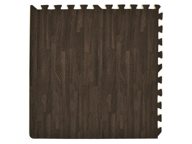 Charcoal Printed Wood Grain Interlocking Anti Fatigue Puzzle Floor Tiles Mats 24 X Newegg Com